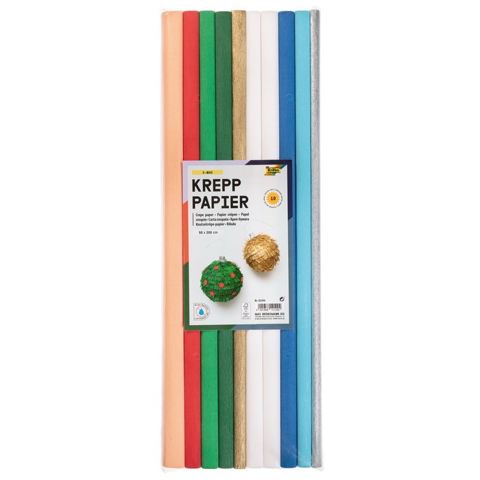 Folia Krepový papier Vianoce, 10 ks