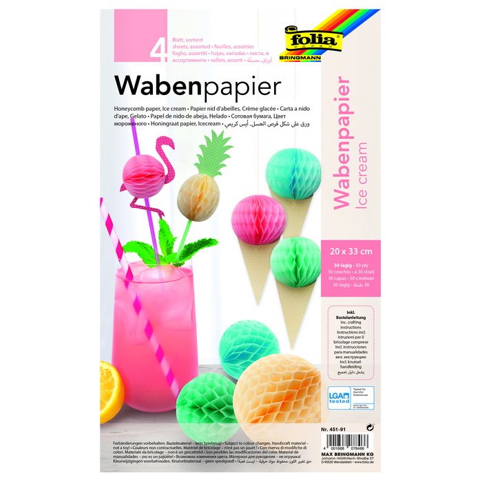 Folia Papier plastvový vrstvený Ice cream, 4 ks