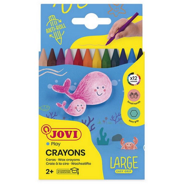 Jovi Plasticolor - dlhé pastelky šesťhranné 12 ks