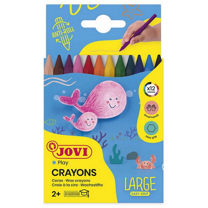 Jovi Plasticolor - dlhé pastelky šesťhranné 12 ks