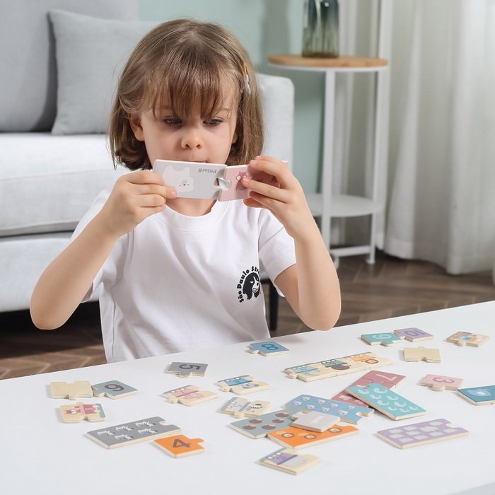 Viga Drevené puzzle PolarB Počítanie, 20 ks