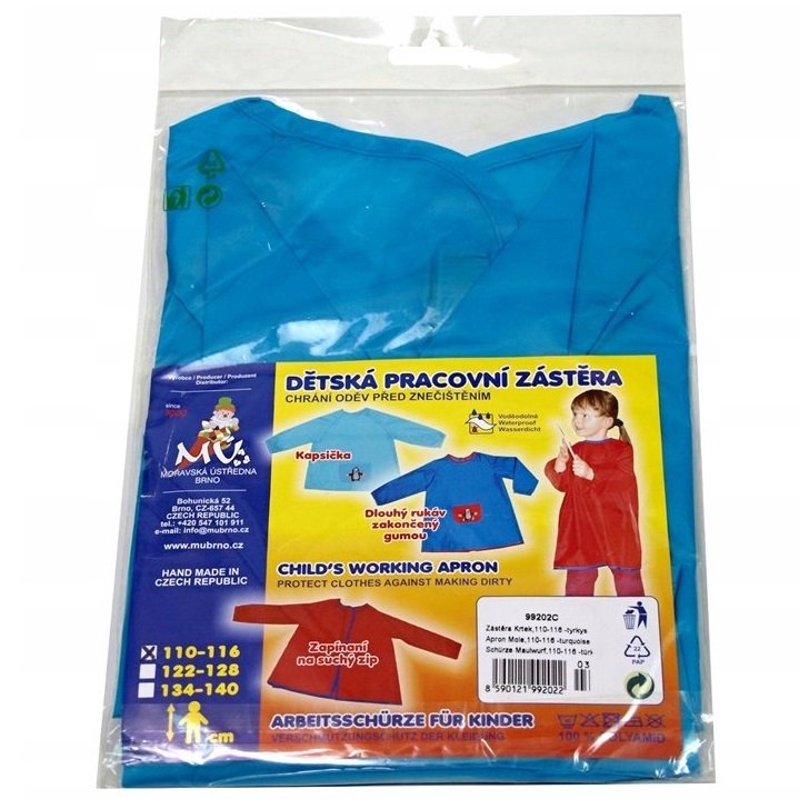 Predškolská zástera Krtko s rukávmi, veľkosť 110-116 cm