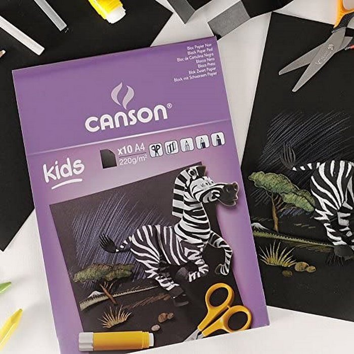 Canson Kids čierny skicár 220g/m2, 10 listov A4
