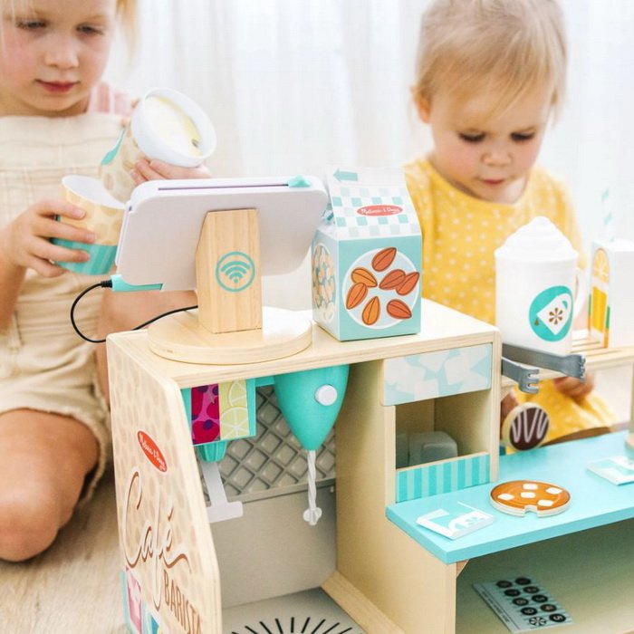 Melissa & Doug Drevená kaviareň Barista, 35 ks