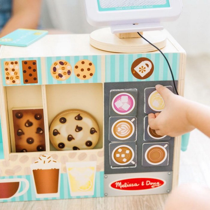 Melissa & Doug Drevená kaviareň Barista, 35 ks