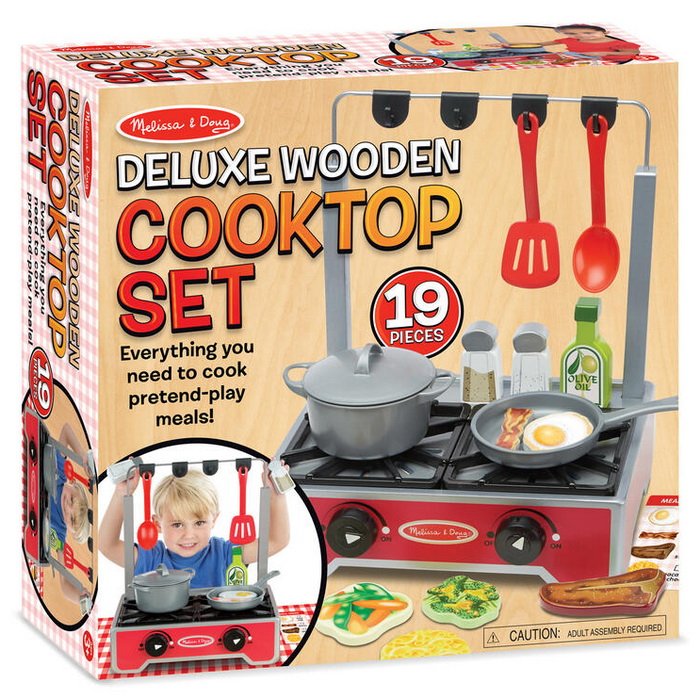 Melissa & Doug Drevený varič s príslušenstvom, 19 ks