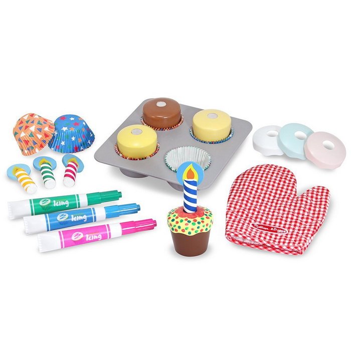 Melissa & Doug Drevený cupcake set, 25 dielov