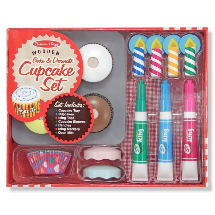 Melissa & Doug Drevený cupcake set, 25 dielov