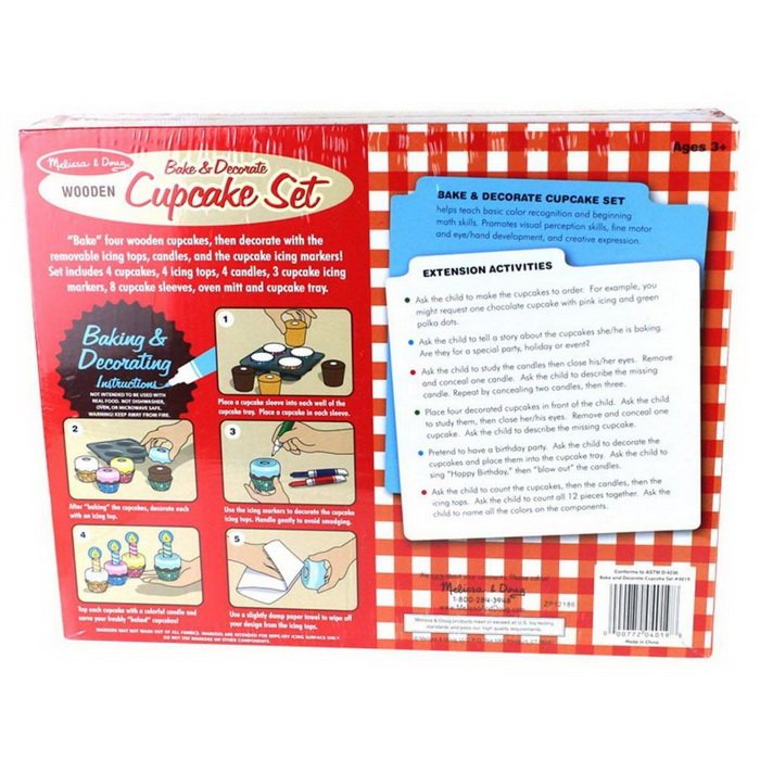 Melissa & Doug Drevený cupcake set, 25 dielov
