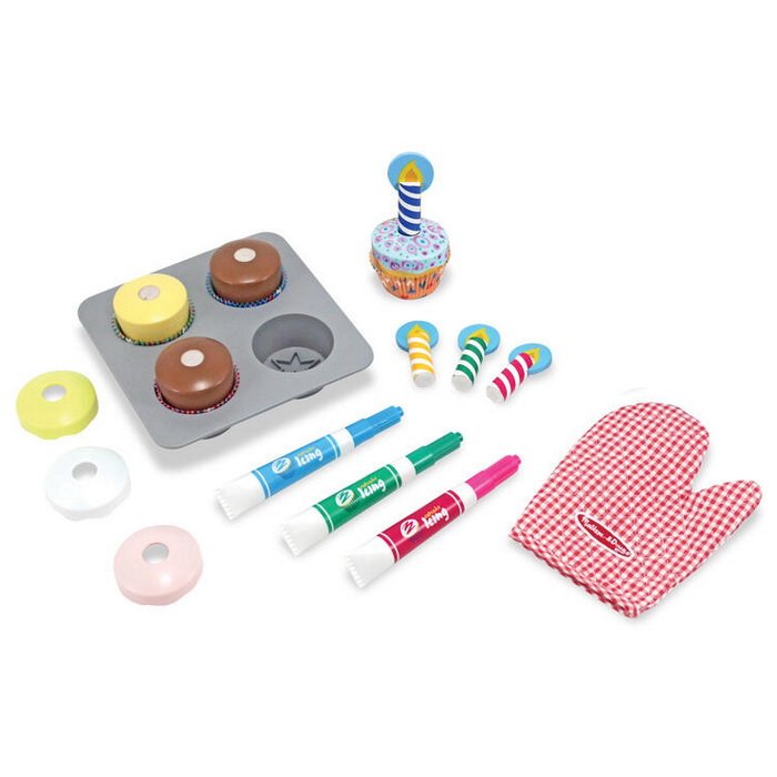 Melissa & Doug Drevený cupcake set, 25 dielov