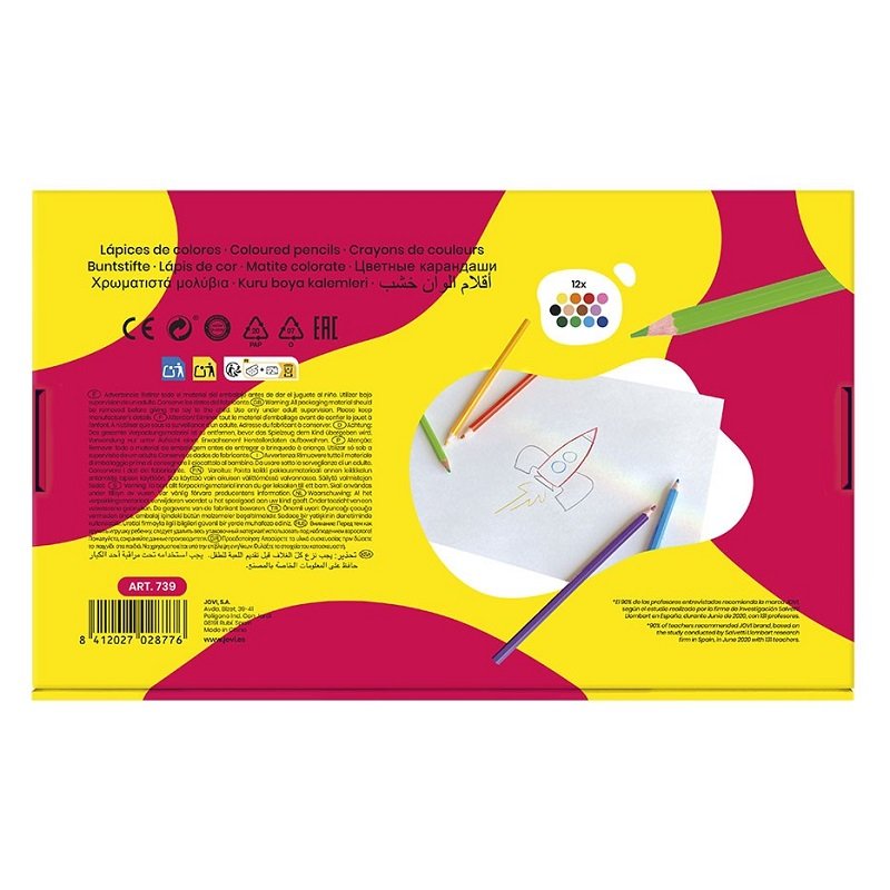 Školský box Pastelky drevené šesťhranné, 144 ks