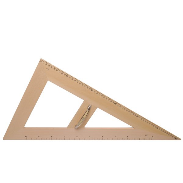 Drevený magnetický trojuholník 30°, 60 cm