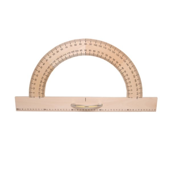 Drevený magnetický uhlomer 180°, 50 cm