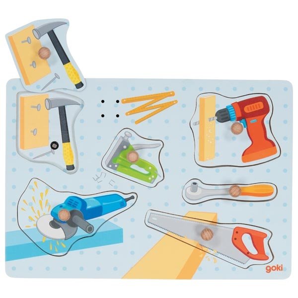Goki Zvukové puzzle Náradie, 6 dielikov
