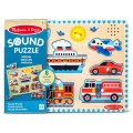 Melissa & Doug - Drevené puzzle so zvukmi - Dopravné prostriedky