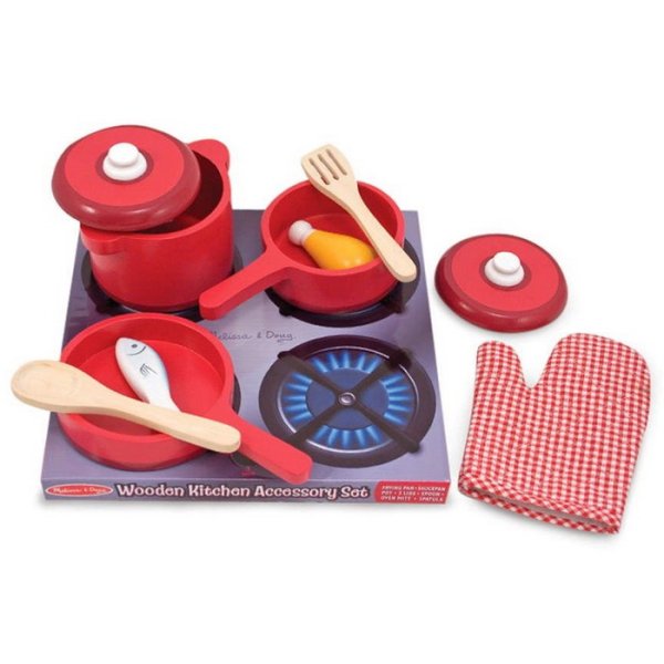 Melissa & Doug Kuchynský drevený set, 9 ks