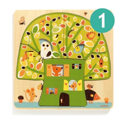 Djeco Trojvrstvové puzzle Stromček domček