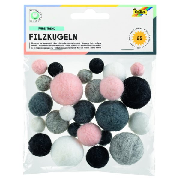 Folia Bambuľky z merino vlny Pure trend, 25 ks