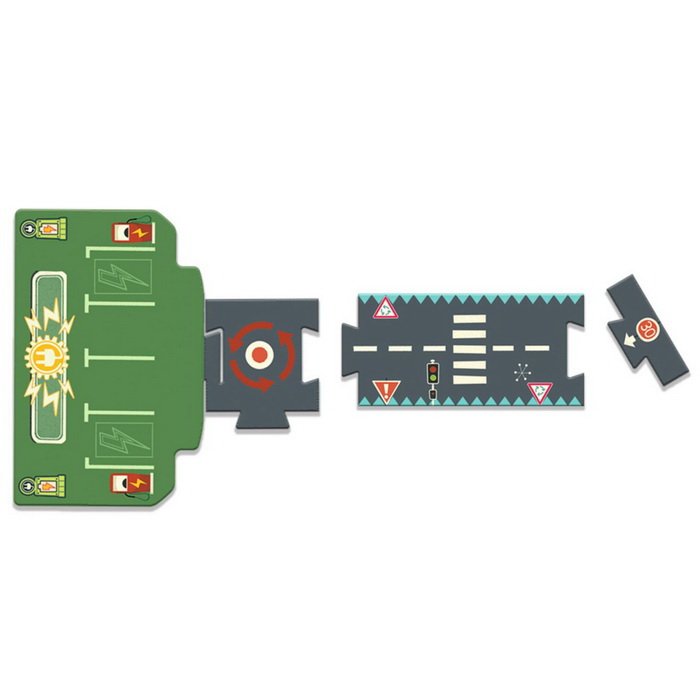 Djeco Puzzle Mestský okruh Crazy Motors, 24 dielikov
