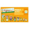 Djeco Puzzle postupové Veľké a malé zvieratká farmy, 16 dielikov