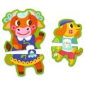 Djeco Puzzle postupové Veľké a malé zvieratká farmy, 16 dielikov