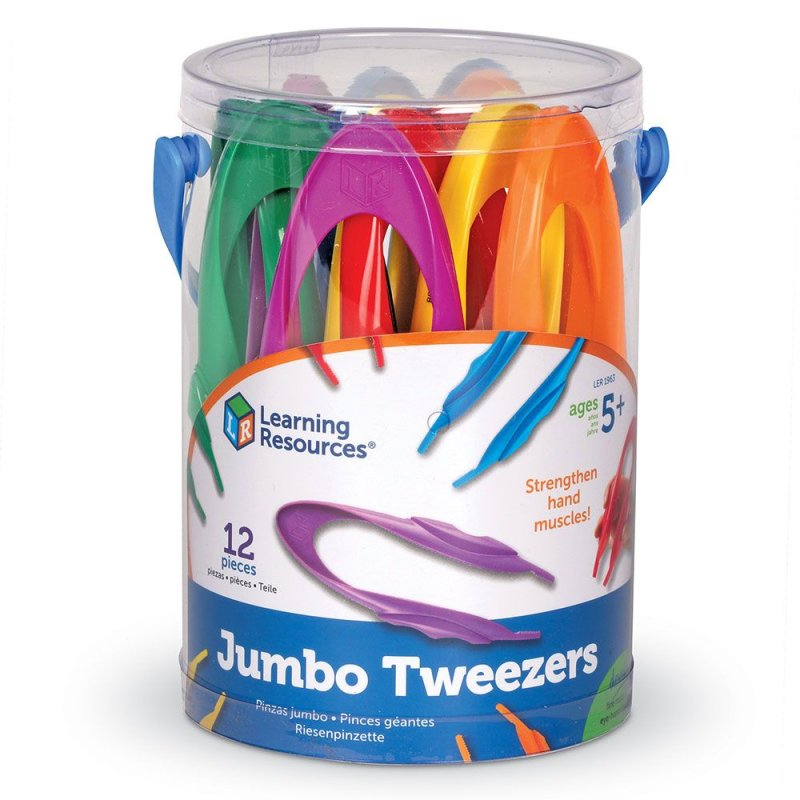 Learning Resources Maxi farebné pinzety, 12 ks
