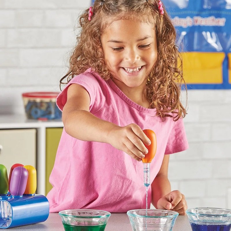 Learning Resources Maxi pipety so stojanom, 6 ks