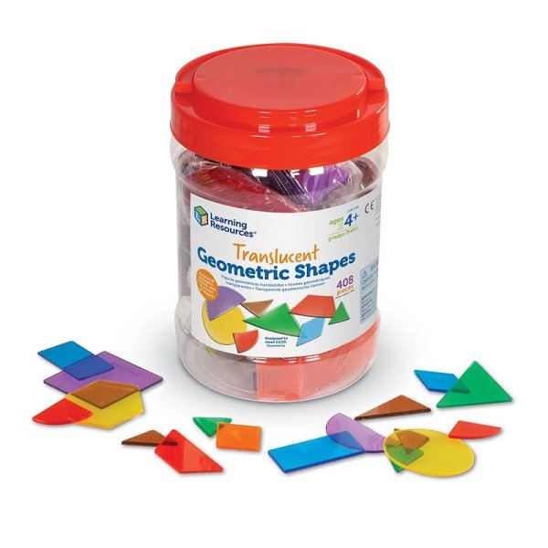 Learning Resources Priesvitné geometrické tvary, 408 ks