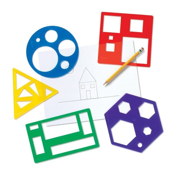 Learning Resources Šablóny základných geometrických tvarov, 5 ks
