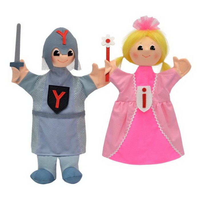 Logopedická sada Rytier Ypsilon a Princezná Iota, 2 ks
