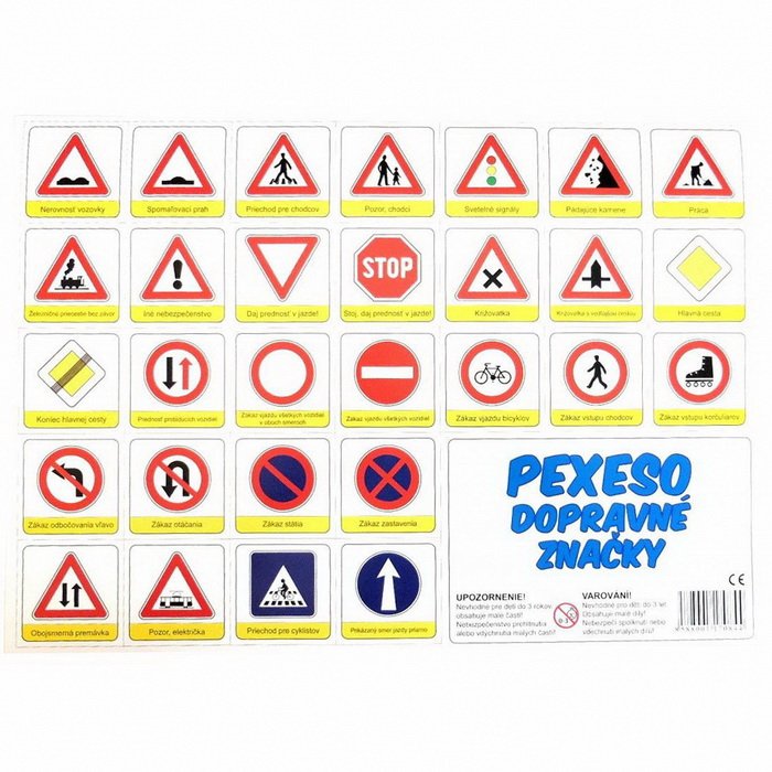 Hydrodata Pexeso papierové Dopravné značky, 32 párov