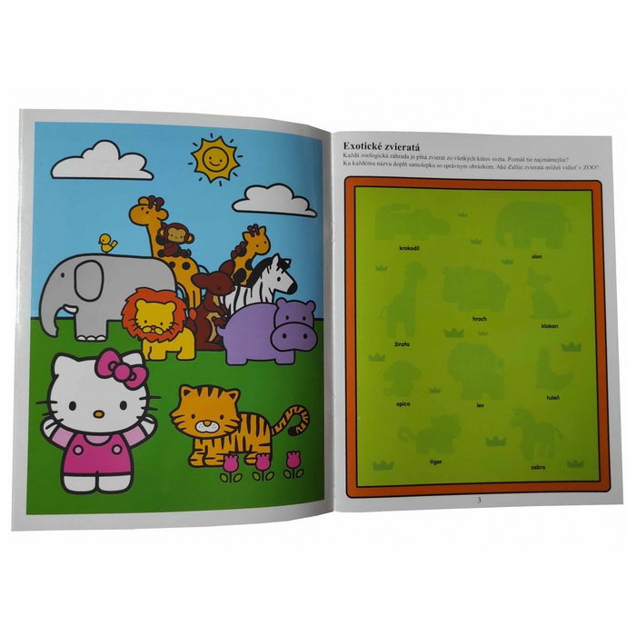 Samolepková knížka Hello Kitty Zvierata, 40+ ks