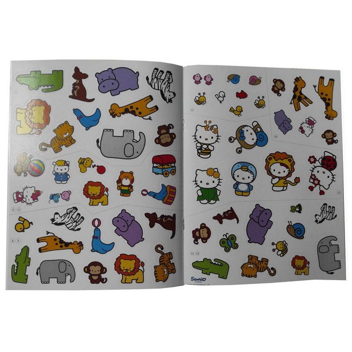 Samolepková knížka Hello Kitty Zvierata, 40+ ks