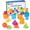 Learning Resources Priehľadné farebné geometrické telesá, 14 ks