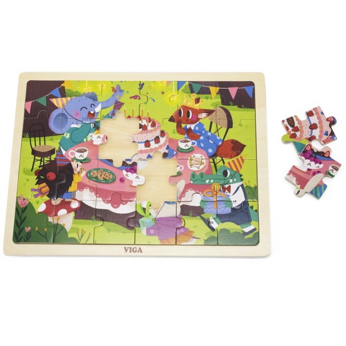 Viga Drevené puzzle Narodeniny, 24 dielikov