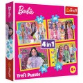 Trefl Puzzle 4v1 Šťastný svet Barbie