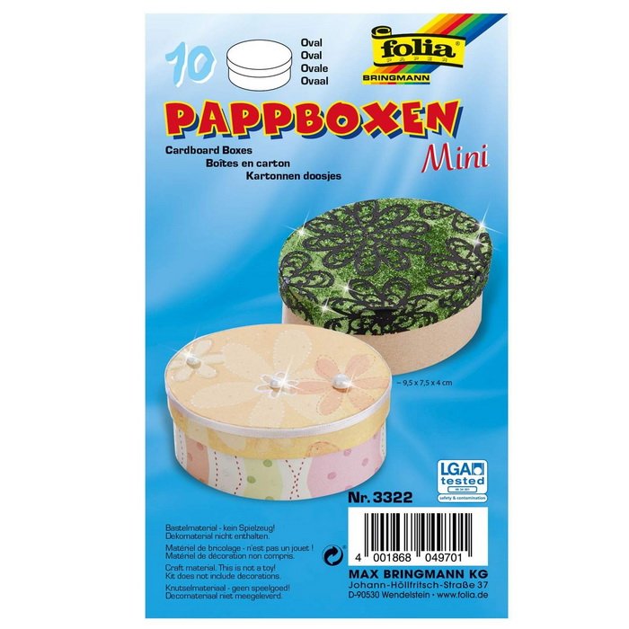 Folia Papierové krabičky oválne, 10 ks