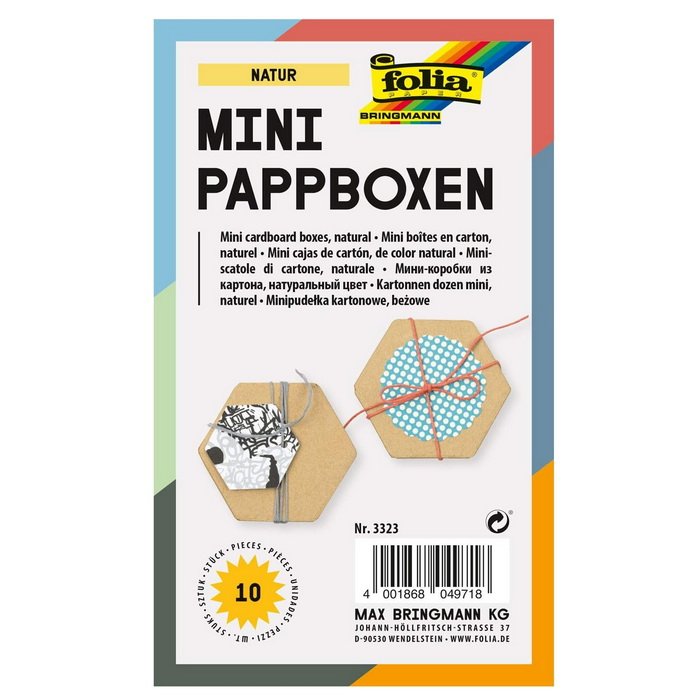 Folia Papierové krabičky šesťuholníkové, 10 ks