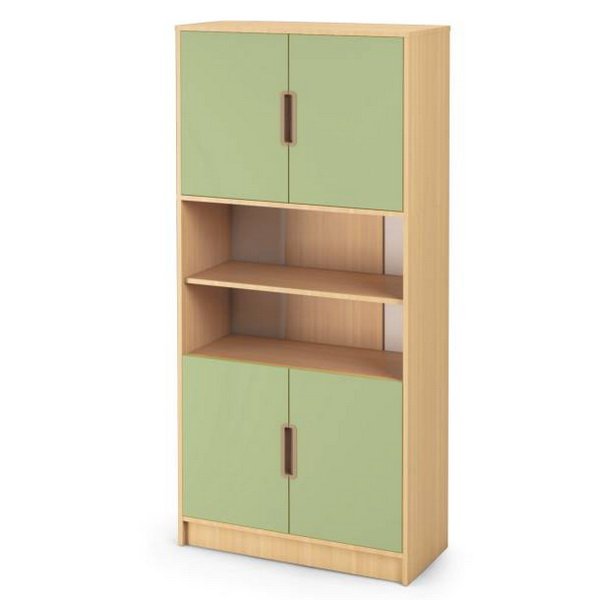 OPTIMA Regál s dvojskrinkou, výška 194 cm