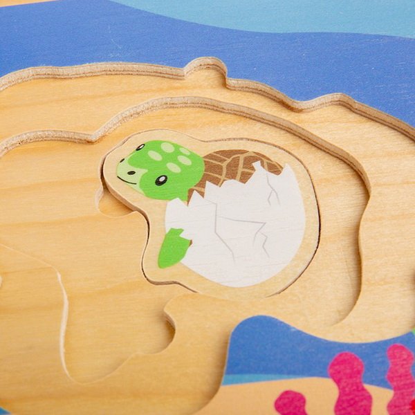 Bigjigs Viacvrstvové puzzle životný cyklus korytnačky