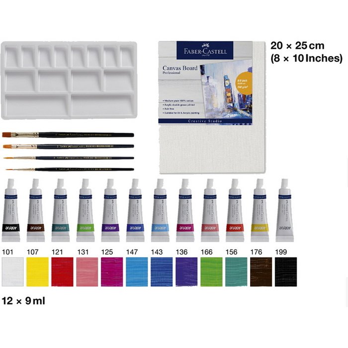 Faber Castell Akrylový set s príslušenstvom, 18 ks