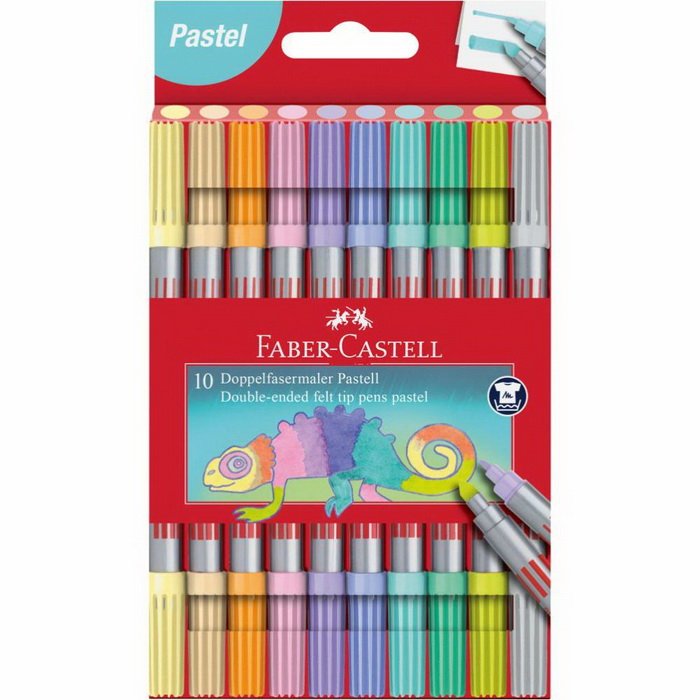 Faber Castell Fixky Fibre-Tip obojstranné pastelové, 10 ks
