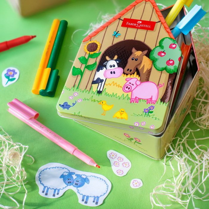 Faber Castell Popisovače s klipom Farma, 18 ks