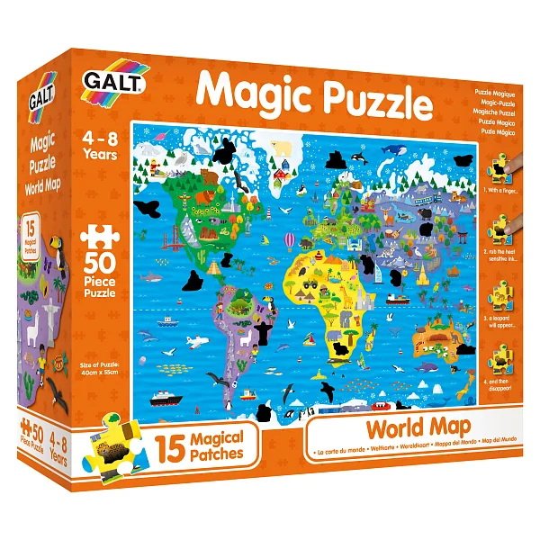 GALT Magické puzzle Mapa sveta, 50 dielikov