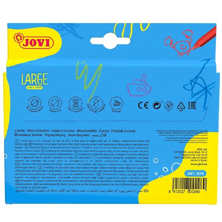 Jovi Plasticolor - dlhé pastelky šesťhranné 24 ks