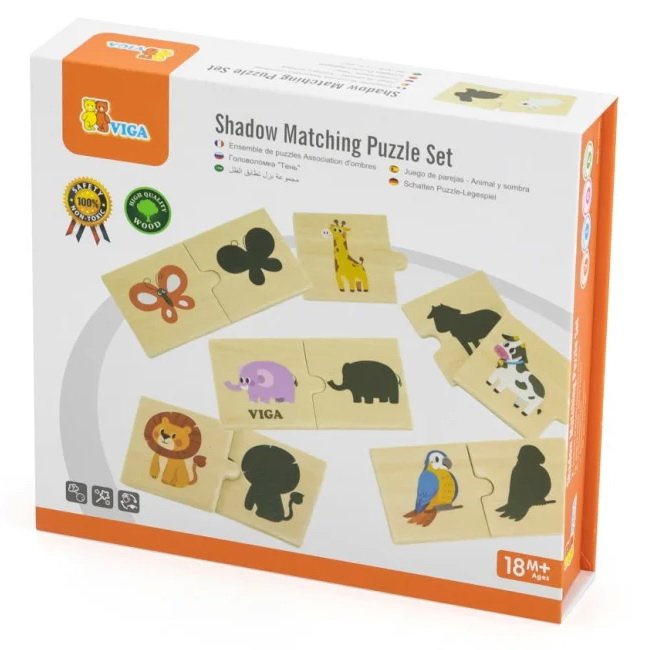 Viga Puzzle Priraď siluetu, 24 ks