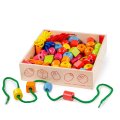 Bigjigs Toys Drevené navliekacie korálky, 90 ks