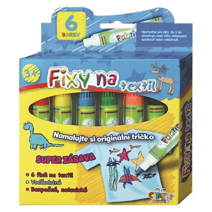 Creatoys Fixky na textil trvalé, 6 ks