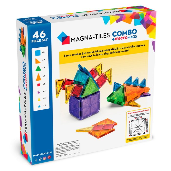 MagnaTiles Magnetická stavebnica Combo, 46 dielov