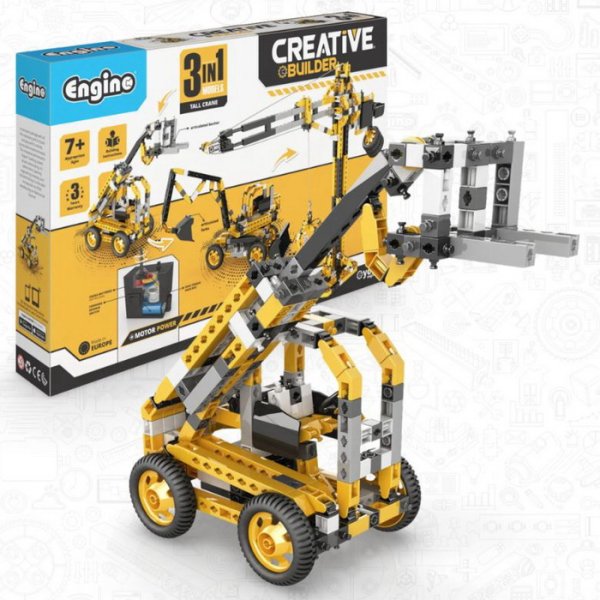 Engino STEM Vysoký žeriav motorizovaný set CB-M40, 3v1